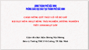 Sinh hoạt lớp - Tiết 13 | Bài giảng PowerPoint Hoạt động trải nghiệm 8 | Kết nối tri thức