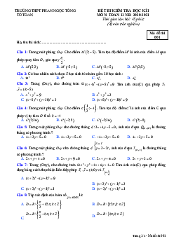 Đề kiểm tra học kỳ 1 Toán 11 năm 2020 – 2021 sở GD&ĐT Quảng Nam