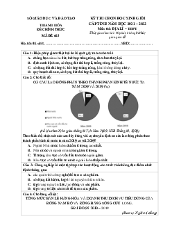 Đề thi HSG Địa 12 Sở GD-ĐT Thanh Hóa 2021-2022 (có đáp án)
