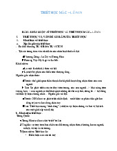 Triết học mac summary | Đại học Xây Dựng Hà Nội