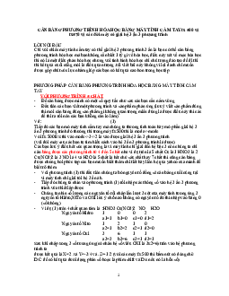 Cân bằng phương trình hóa học bằng máy tính casio fx 570 vn