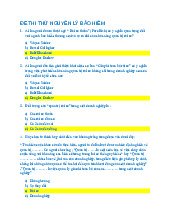 Đề thi thử môn Nguyên lý bảo hiểm | Đại học Kinh tế Thành phố Hồ Chí Minh