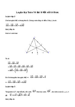 Toán 10 Bài 9: Tích của một vectơ với một số - Kết Nối Tri Thức