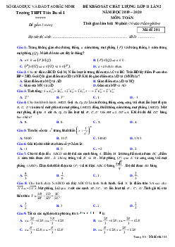 Đề thi KSCL Toán 11 lần 2 năm 2019 – 2020 trường THPT Tiên Du 1 – Bắc Ninh
