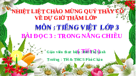 Giáo án điện tử Tiếng việt 3 Bài 8 Cánh diều: Đọc: Lời kêu gọi toàn dân tập thể dục (tiết 2)