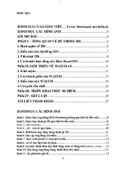 Tiểu luận môn Giám sát và ứng phó sự cố an toàn mạng đề tài "Nghiên cứu, triển khai và đánh giá HIDS  WAZUH"