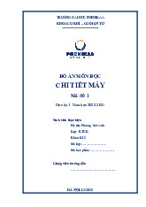 Báo cáo Đồ án môn học Chi tiết máy | Trường Đại học Phenikaa | Khoa Cơ Khí - Cơ Điện Tử