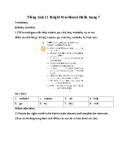 Giải Tiếng Anh 11 Workbook Hello trang 7 | Bright