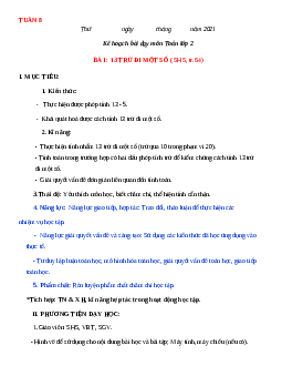 Giáo án Toán 2 sách Chân trời sáng tạo | Tuần 8 | Tiết 4