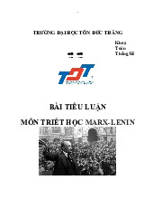 Bài Tiểu Luận Môn Triết Học Marx-Lenin - Nhóm 10 - HK 2023