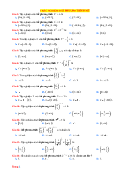 TOP 35 Câu trắc nghiệm Toán 11 về bất phương trình mũ