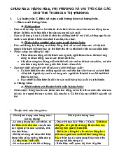 Chương 2: Hàng hóa, thị trường và vai trò của các chủ thể tham gia thị trường Môn Kinh tế chính trị Mác - Lênin | Trường Đại học Tài chính - Marketing