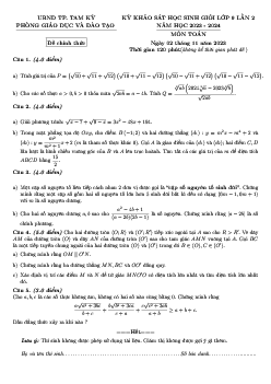 Đề khảo sát HSG Toán 9 lần 2 năm 2023 – 2024 phòng GD&ĐT Tam Kỳ – Quảng Nam