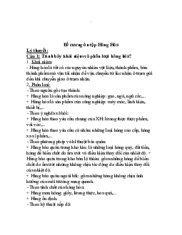 Đề cương ôn tập hàng hóa