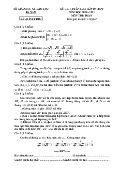 Đề tuyển sinh lớp 10 THPT môn Toán năm 2020 – 2021 sở GD&ĐT Hà Nam