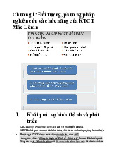 Bài ghi chú chương 1: Đối tượng và phương pháp Kinh tế chính trị Mác - Lênin