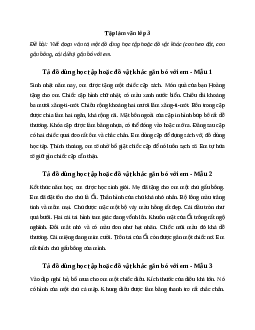 Tập làm văn lớp 3: Đoạn văn tả một đồ dùng học tập hoặc đồ vật khác gắn bó với em - Cánh Diều