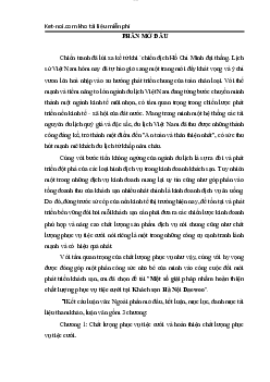 Tiểu luận " Một số giải pháp nhằm hòa thiện dịch vụ chất lương phục vụ tiệc cưới tại khách sạn Hà Nội " | Đại học Thăng Long