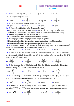 10 Đề Trắc Nghiệm Ôn Tập Chương Khối Đa Diện Hình 12 Có Đáp Án