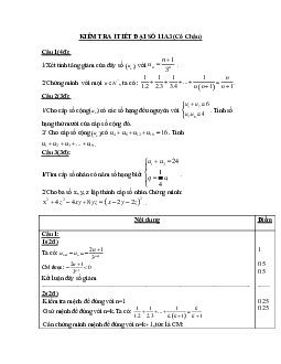 Đề kiểm tra Đại số và Giải tích 11 chương 2 trường THPT chuyên Thoại Ngọc Hầu – An Giang