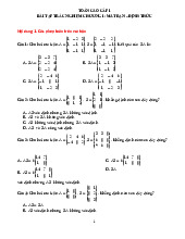Bài Tập Trắc Nghiệm Chương 1: Ma Trận – Định Thức  môn Toán cao cấp 1  | Trường Đại học Phạm Văn Đồng