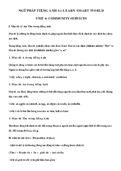 Ngữ pháp Unit 6 lớp 6 Community services - Smart World