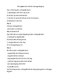 Trắc nghiệm Sinh học 11 bài 26| Kết nối tri thức