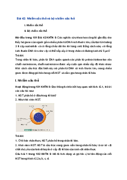 Giải Khoa học tự nhiên 9 Kết nối tri thức Bài 42: Nhiễm sắc thể và bộ nhiễm sắc thể