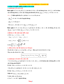 Các dạng Toán lớp 11 về giới hạn của dãy số