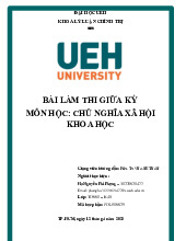 BÀI LÀM GK MÔN CNXH - Môn Kinh tế vĩ mô - Đại Học Kinh Tế - Đại học Đà Nẵng