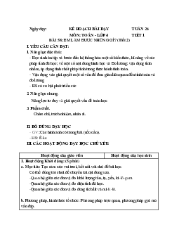 Giáo án Toán lớp 4 Tuần 26 | Chân trời sáng tạo