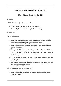 Tả con vật mà em yêu thích | Tập làm văn lớp 5