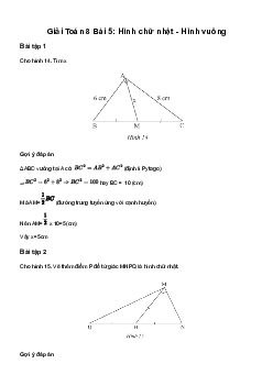 Toán 8 Bài 5: Hình chữ nhật - Hình vuông - Chân trời sáng tạo