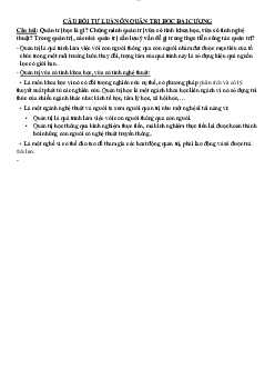 Câu hỏi tự luận ôn tập môn Quản trị học đại cương( có đáp án) | Đại học Thăng Long