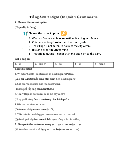 Tiếng Anh 7 Right On Unit 5 Grammar 5e