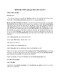 Đề thi thử THPT Quốc gia môn Ngữ Văn  năm 2021 - Đề 9 (có đáp án)