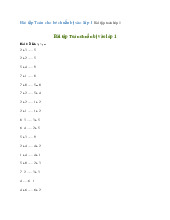 Bài tập Toán cho bé chuẩn bị vào lớp 1