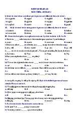 Đề ôn tập hè lớp 6 lên lớp 7 môn Tiếng Anh - Đề số 2