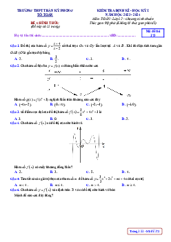 Đề giữa kì 1 Toán 12 năm 2023 – 2024 trường THPT Trần Kỳ Phong – Quảng Ngãi