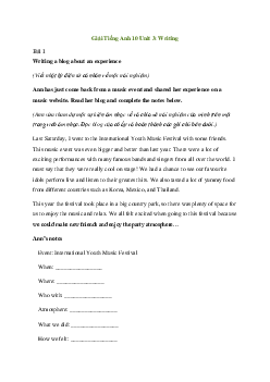 Tiếng Anh 10 Unit 3: WritingSoạ - Kết Nối Tri Thức