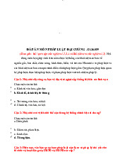 Đáp án môn Pháp luật đại cương - Pháp luật đại cương | Trường Đại học Mở Hà Nội