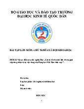 Quan điểm của chủ nghĩa Mác – Lênin về sứ mệnh lịch sử của giai cấp công nhân và sự vận dụng của Đảng ta ở Việt Nam hiện nay | Bài tập lớn môn Chủ nghĩa xã hội Neu