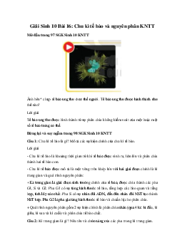 Giải Sinh 10 Bài 16: Chu kì tế bào và nguyên phân | Kết nối tri thức