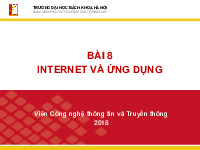 Bài 8 - Internet và ứng dụng | Nhập môn Công nghệ thông tin  | Trường Đại học Bách khoa Hà Nội