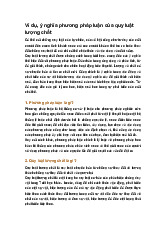 Ví dụ, ý nghĩa phương pháp luận của quy luật lượng chất