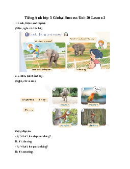 Tiếng Anh lớp 3 Global Success Unit 20 Lesson 2