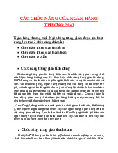 CÁC CHỨC NĂNG CƠ BẢN CỦA NGÂN HÀNG THƯƠNG MẠI