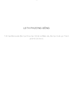 LSTH PHƯƠNG ĐÔNG | Triết học - MacLenin | Đại học Khoa học Xã hội và Nhân văn, Đại học Quốc gia Thành phố HCM