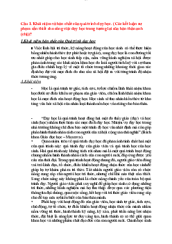 Khái niệm và bản chất của quá trình dạy học. ( Các kết luận sư phạm cần thiết cho công việc dạy học trong tương lai ?