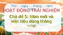 Giáo án điện tử Hoạt động trải nghiệm 3 Tuần 20 Chân trời sáng tạo: Năm mới và việc tiêu dùng thông minh